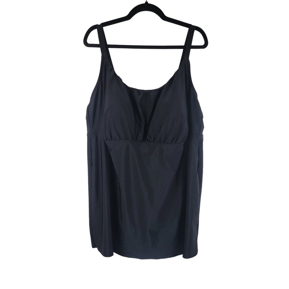 Ava & Viv Black Summer Poolside Bathing Suit Dress One Piece 26W NWOT